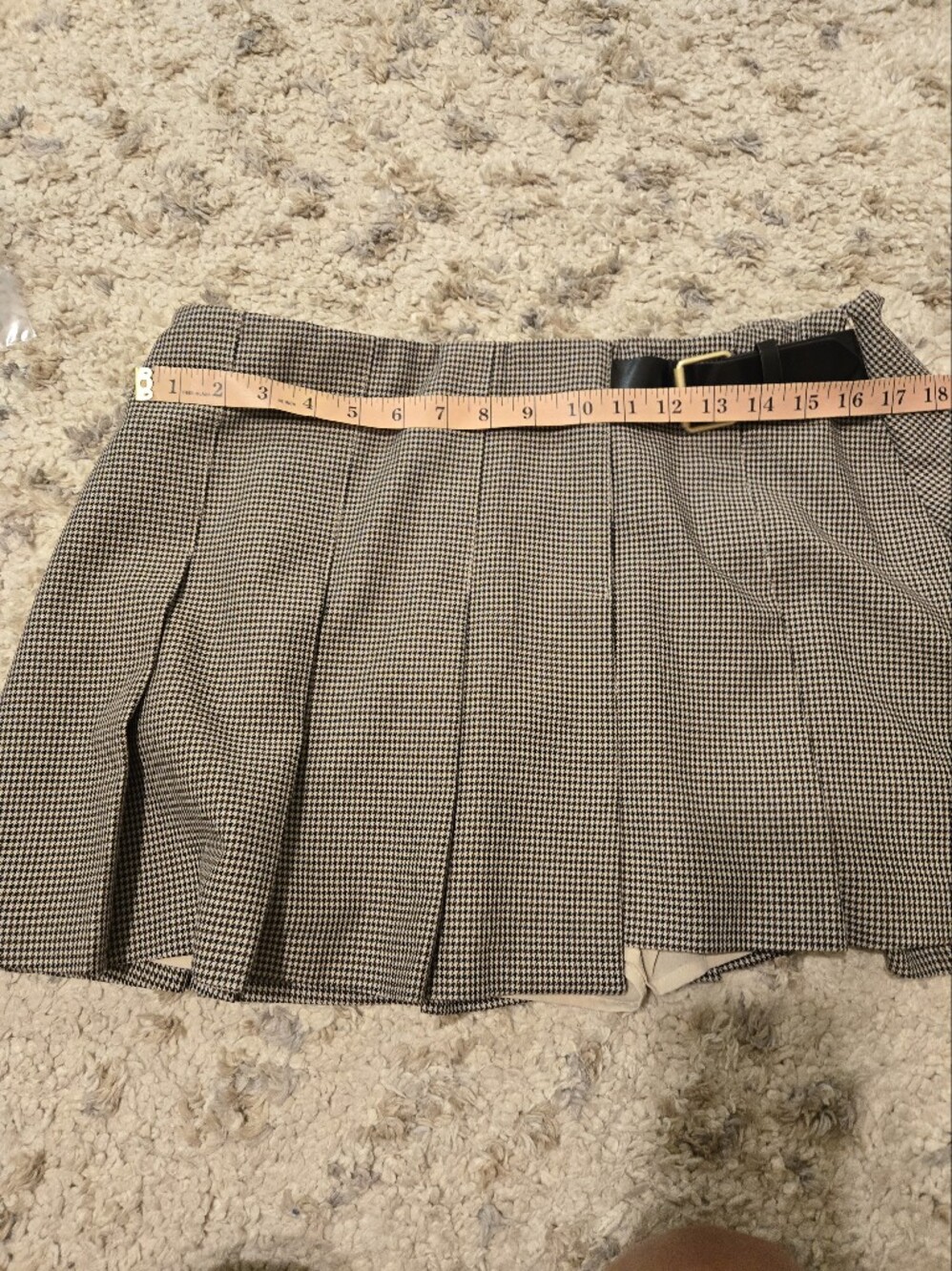 Abercrombie & Fitch Hardware Pleated Wrap Mini Skort Houndstooth Size L - Picture 8 of 10